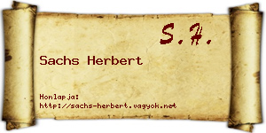 Sachs Herbert névjegykártya